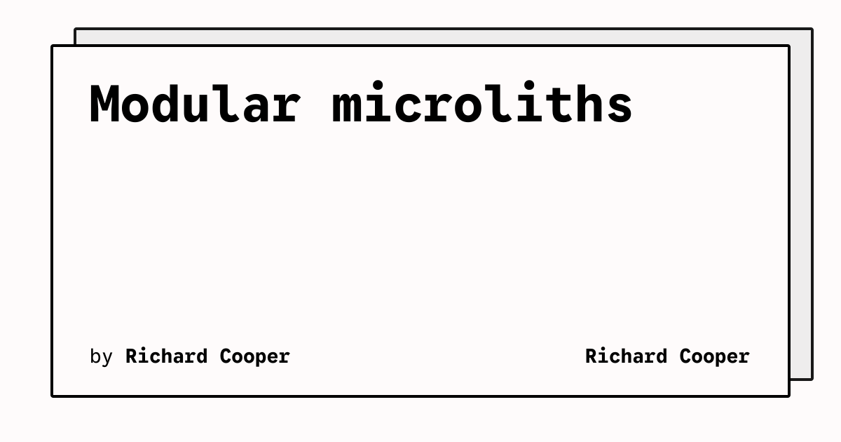 Modular microliths | Richard Cooper
